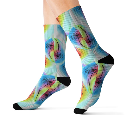 Vibrant Sublimation Socks, Colorful Socks for Gift, Unique Fun Socks, Trendy Fashion Accessories, Comfortable Wear for All Occasions