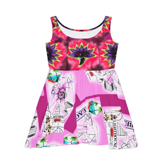 Vibrant Floral Women's Skater Dress - Perfect for Summer Celebrations