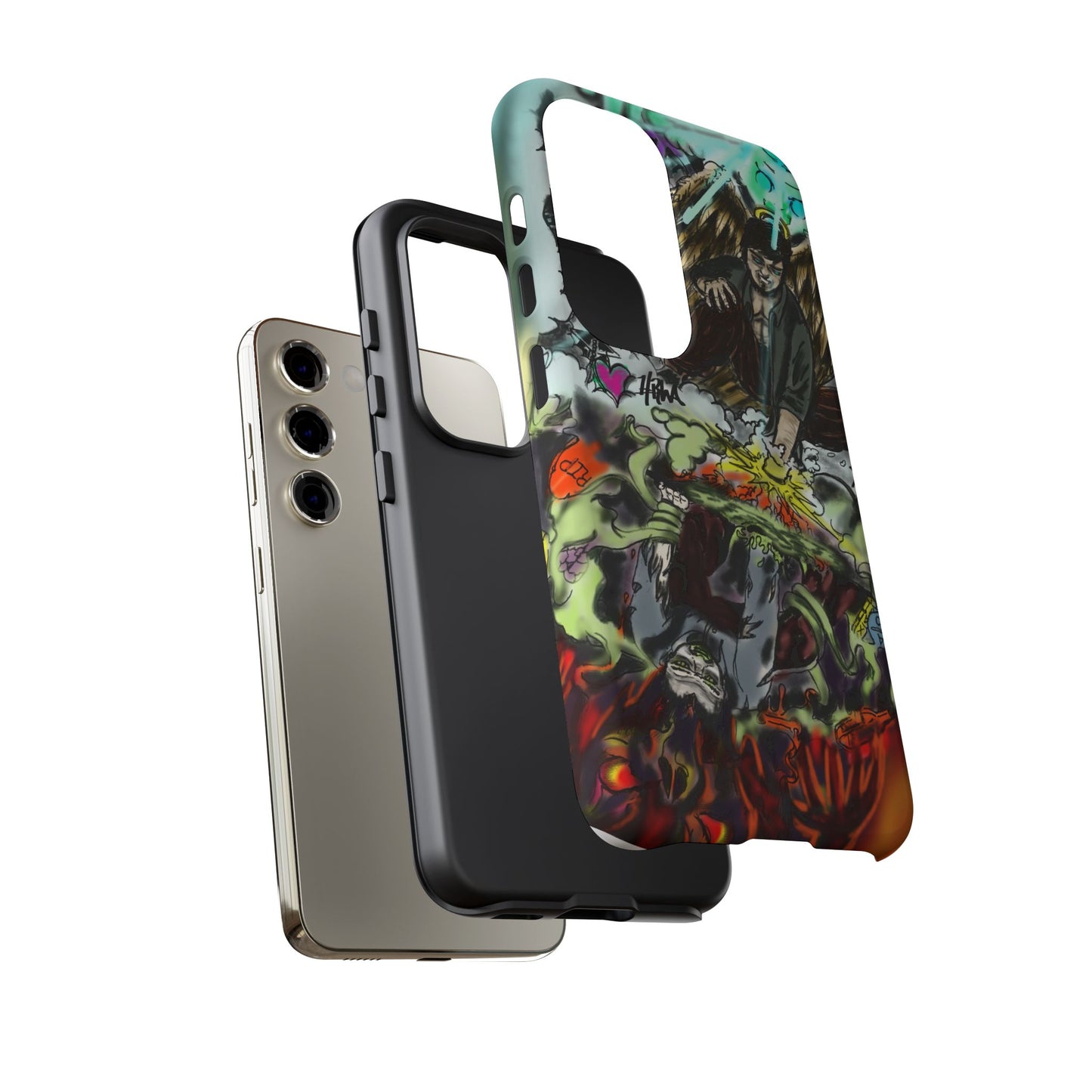 Tough Cases Phone Case, Edgy Art Phone Cover, Unique Gift for Him, Phone Accessories, Halloween Decor