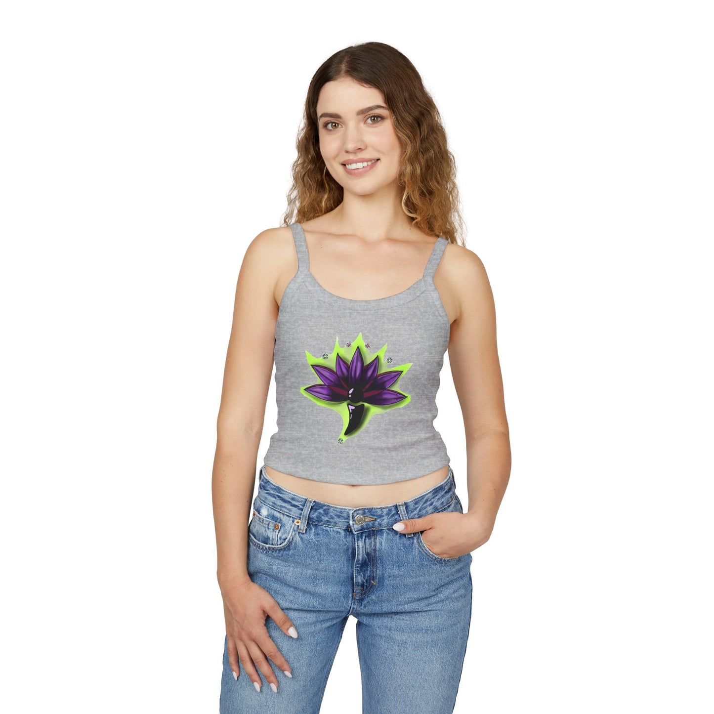 Lotus Flower Spaghetti Strap Tank Top - Boho Chic Women’s Summer Wear