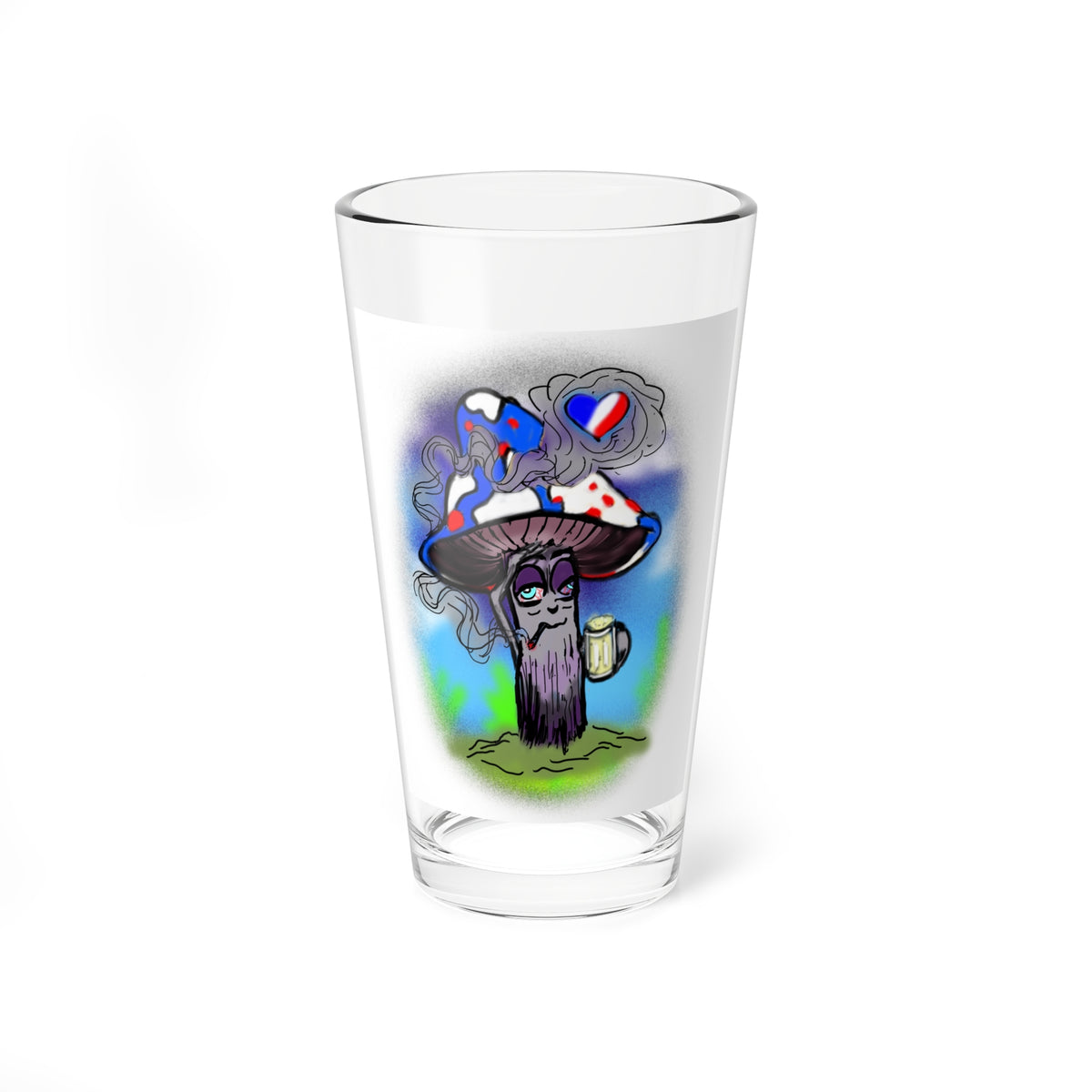 Patriotic Mushroom — 16oz Mixing Glass