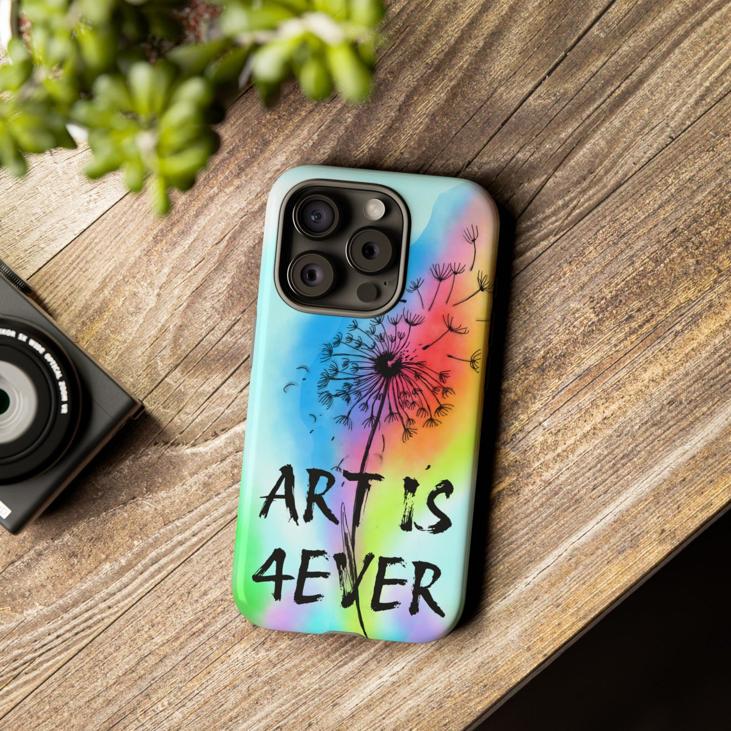 Artistic Phone Case, Vibrant Dandelion Design, Gift for Artists, Colorful Accessory for Creative Souls, Unique Tech Gift