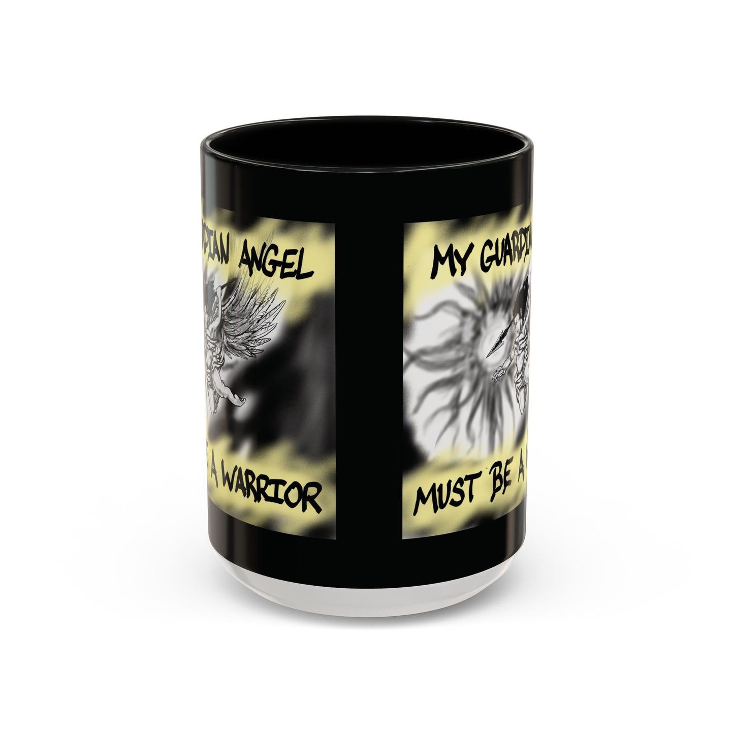 Guardian Angel Warrior Coffee Mug, Spiritual Gift, Protector Mug, Angel Decor, Cosy Homeware, Inspirational Quote