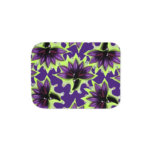 Cozy Sherpa Blanket - Lotus With SemicolonDesign for Home Decor