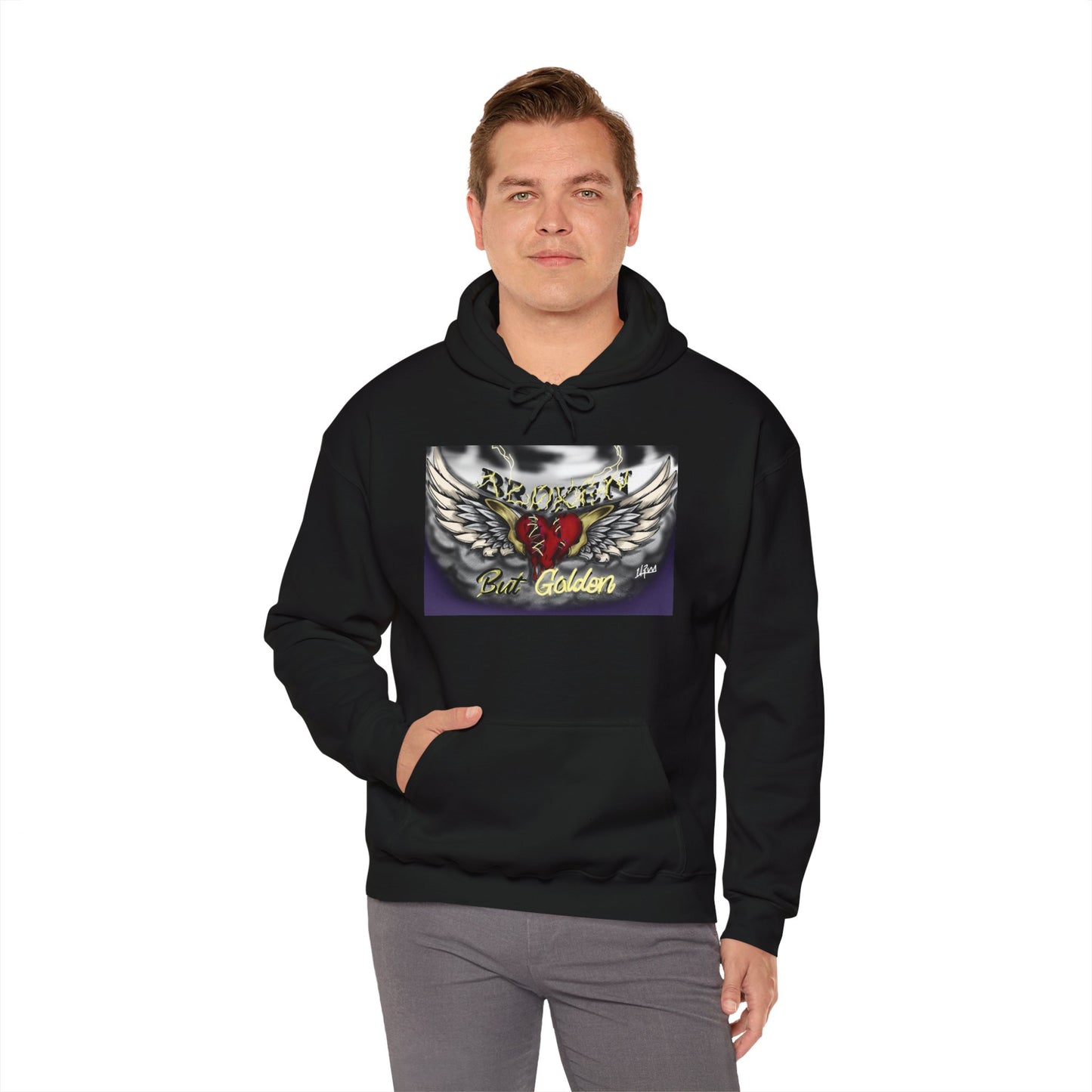 Broken But Golden Heart Unisex Hooded Sweatshirt