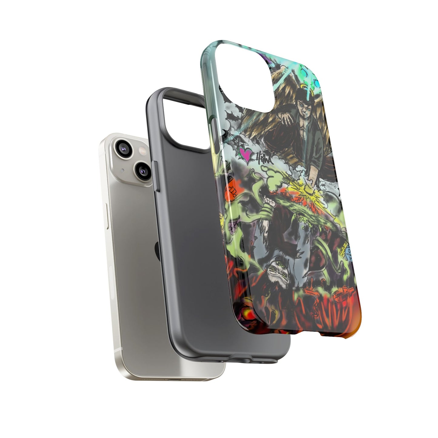 Tough Cases Phone Case, Edgy Art Phone Cover, Unique Gift for Him, Phone Accessories, Halloween Decor