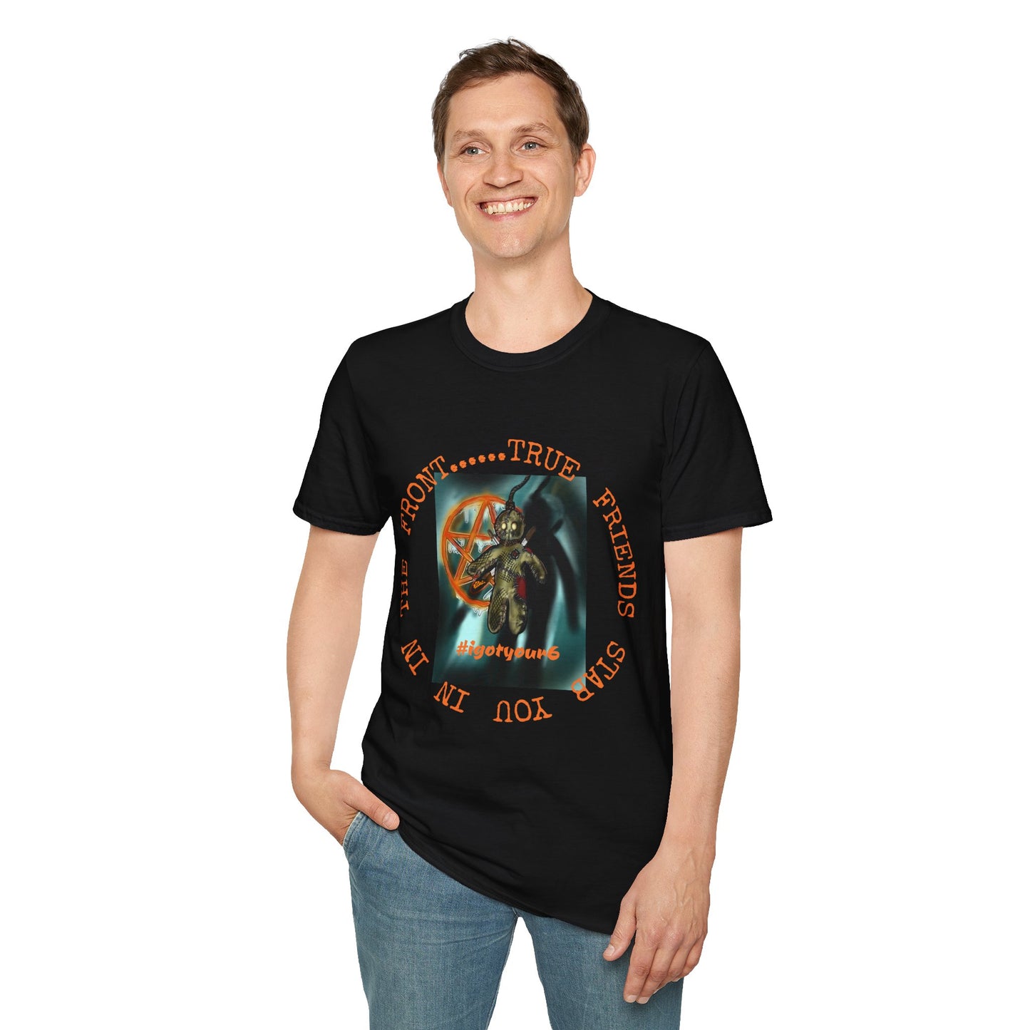 Unisex Softstyle T-Shirt - 'Down With The Sickness' Graphic Tee for Fans of Bold Art and Humor
