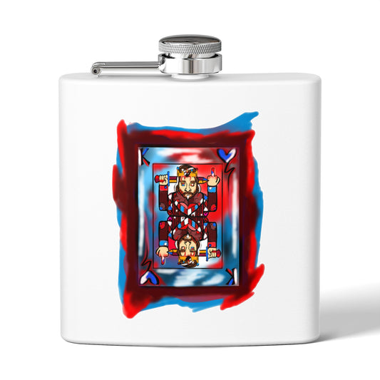 American King Patriotic Stainless Steel Flask, 6oz | Personalized Gift for Groomsmen, Tailgating, Outdoor Adventures, Camping, Parties