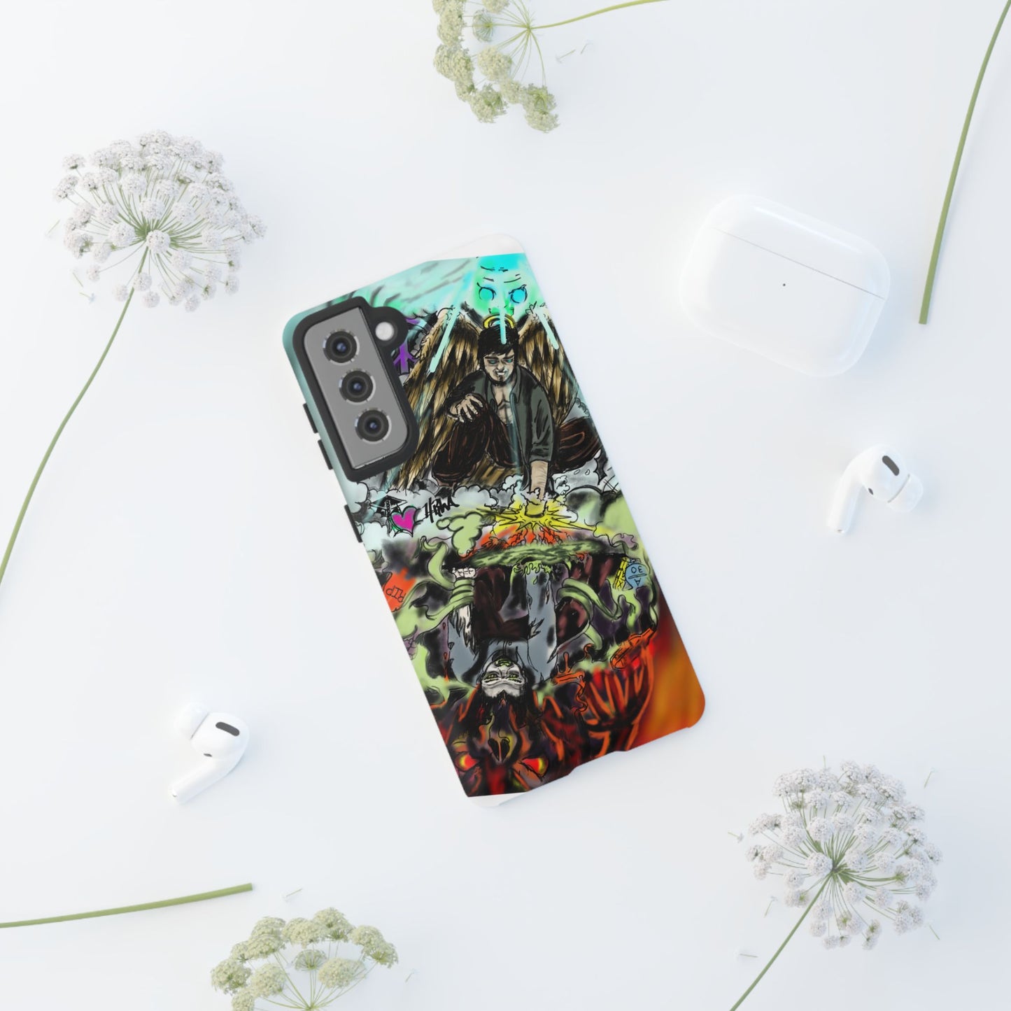 Tough Cases Phone Case, Edgy Art Phone Cover, Unique Gift for Him, Phone Accessories, Halloween Decor