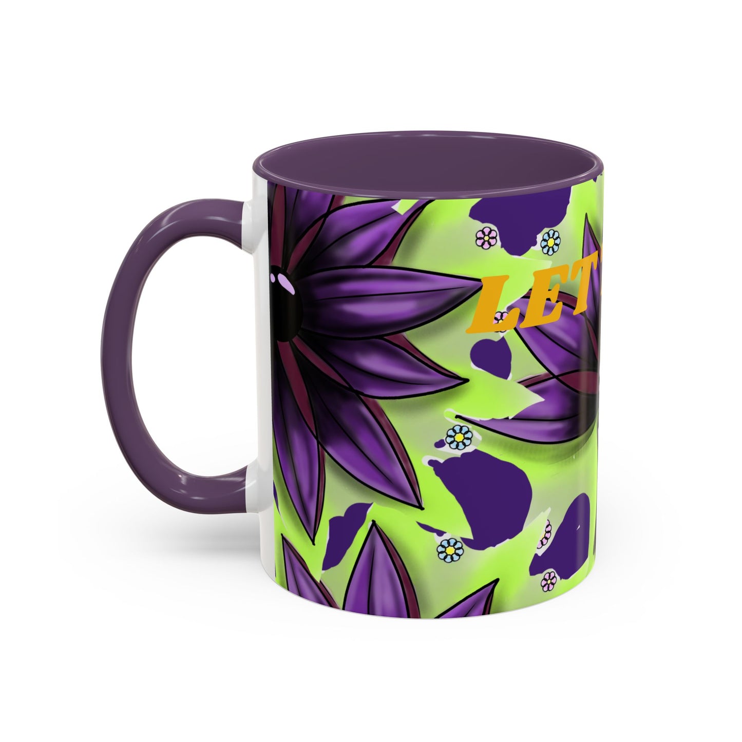 Vibrant Flower Accent Coffee Mug - 11oz & 15oz Semicolon Let Them Design