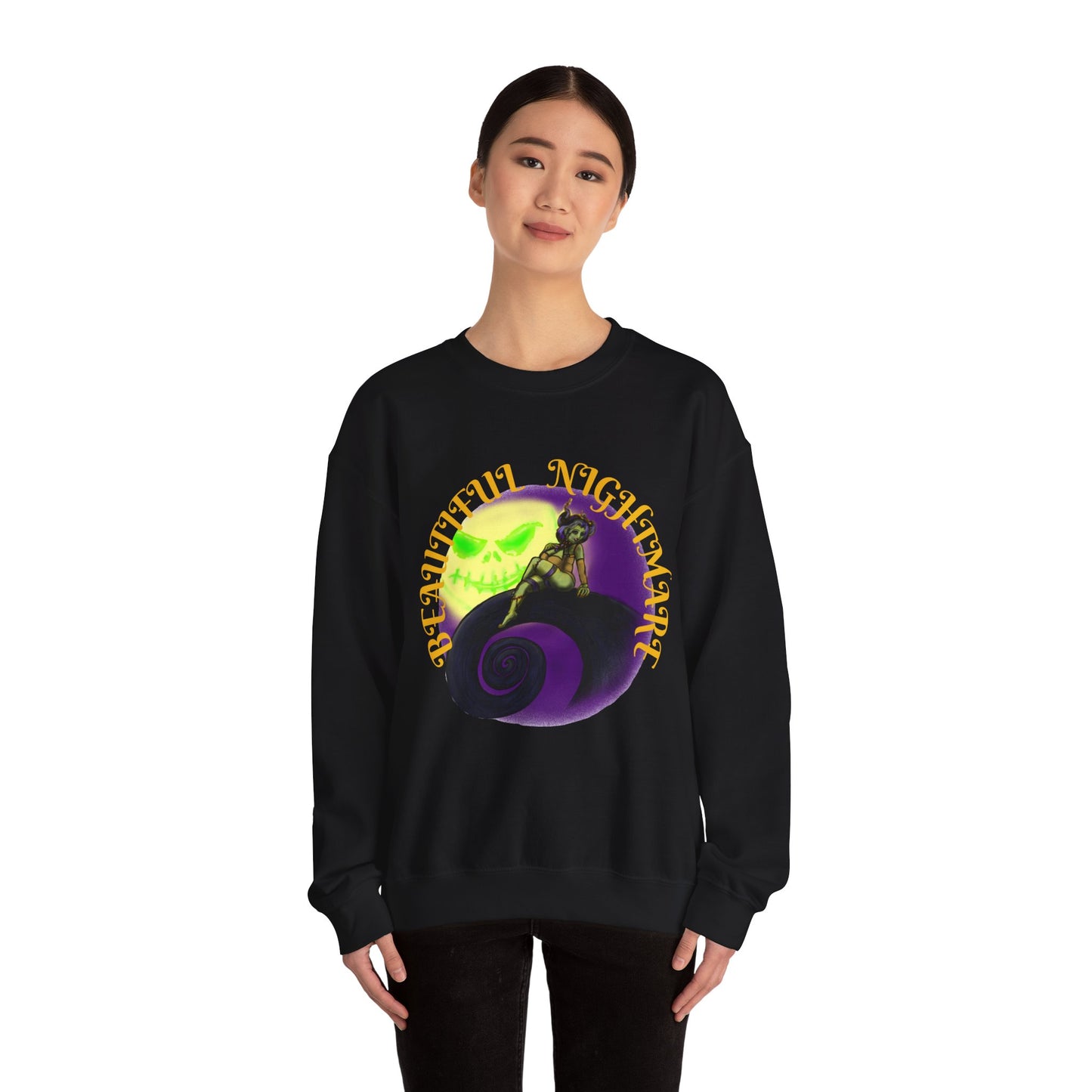 Spooky Vibes Unisex Crewneck Sweatshirt - Perfect for Halloween, Casual Wear, Gift for Fans, Cozy Fall Outfit, Nightmare Design