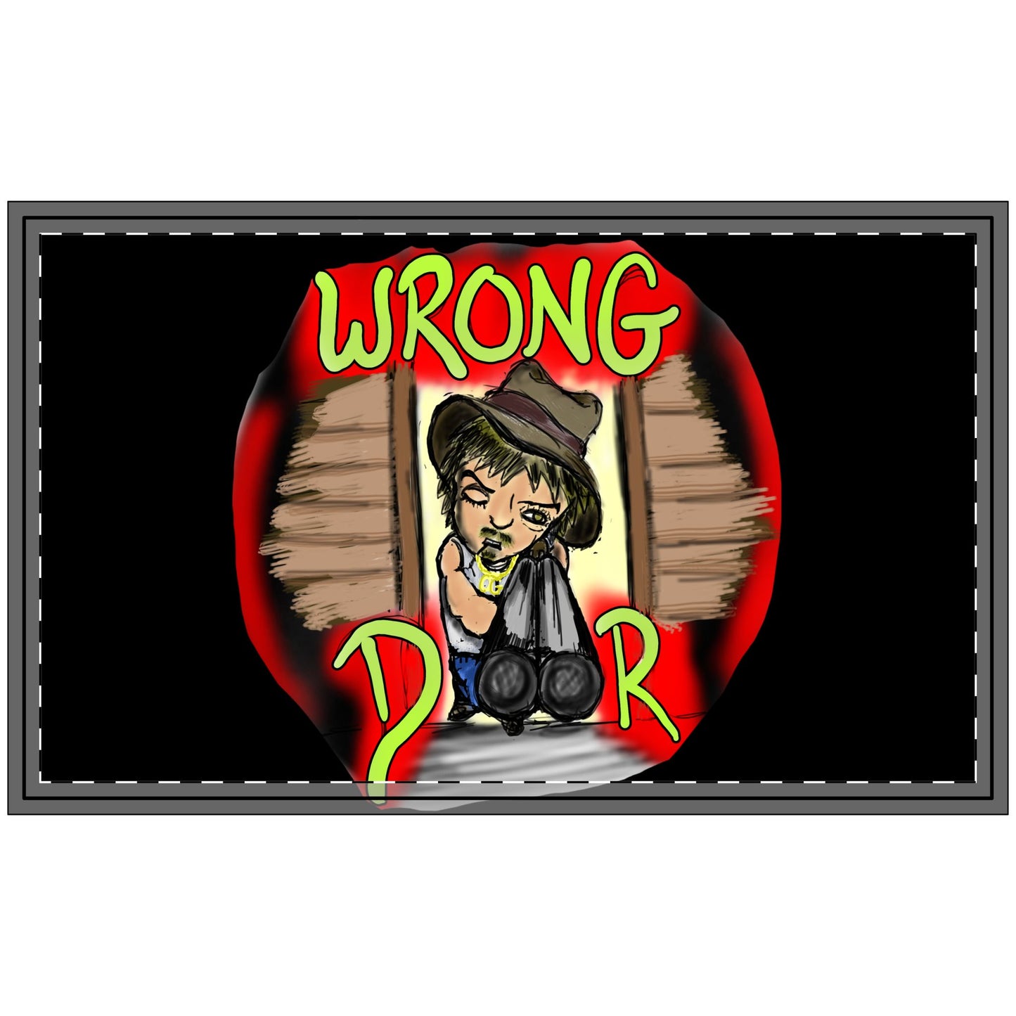 Funny Polyester Doormat, "WRONG DOOR" Entry Rug, Humorous Home Décor, Gift for New Homeowners, Quirky Welcome Mat, Novelty Housewarming
