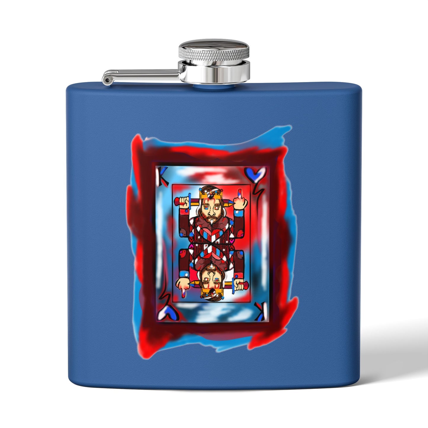 American King Patriotic Stainless Steel Flask, 6oz | Personalized Gift for Groomsmen, Tailgating, Outdoor Adventures, Camping, Parties