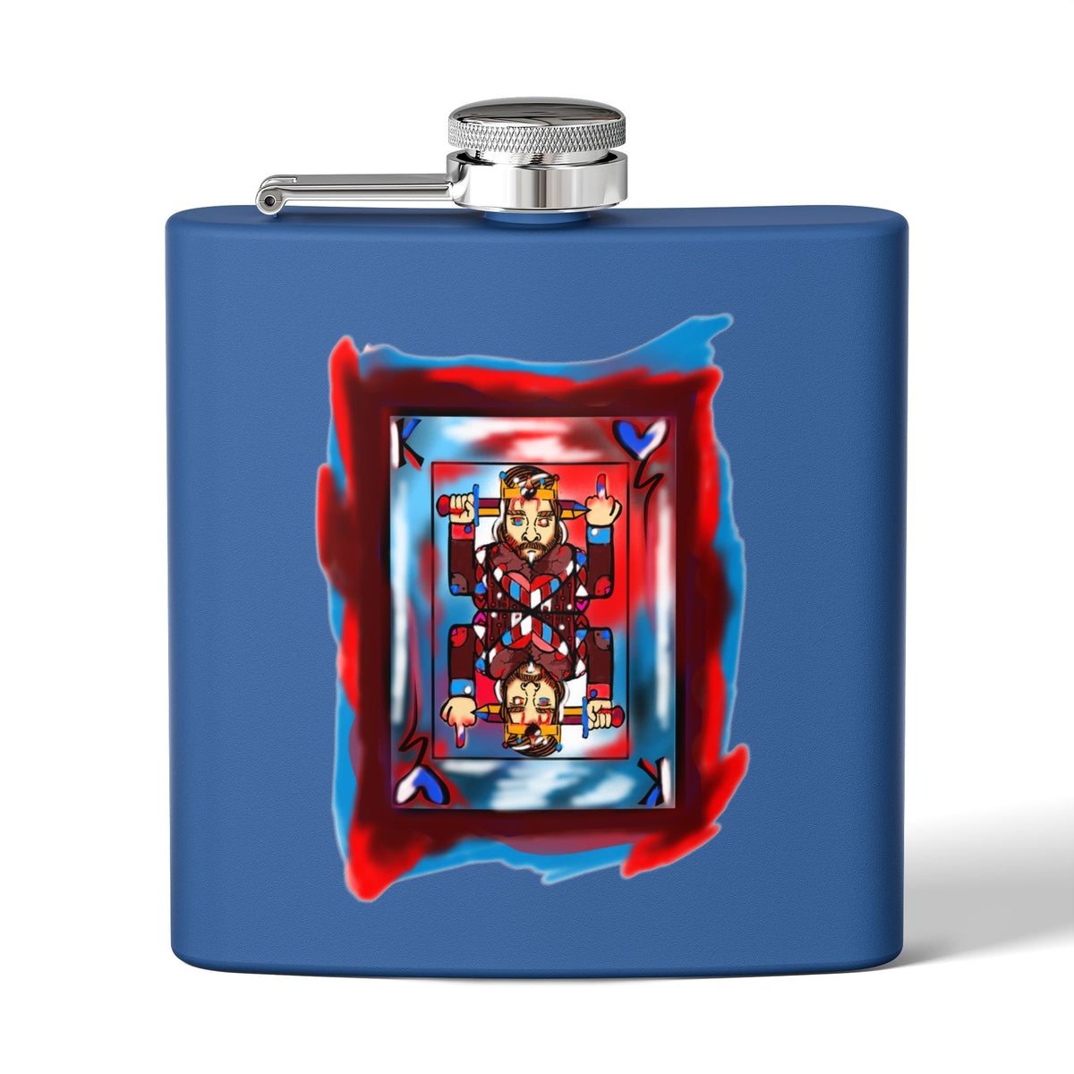 American King Patriotic Stainless Steel Flask, 6oz | Personalized Gift for Groomsmen, Tailgating, Outdoor Adventures, Camping, Parties