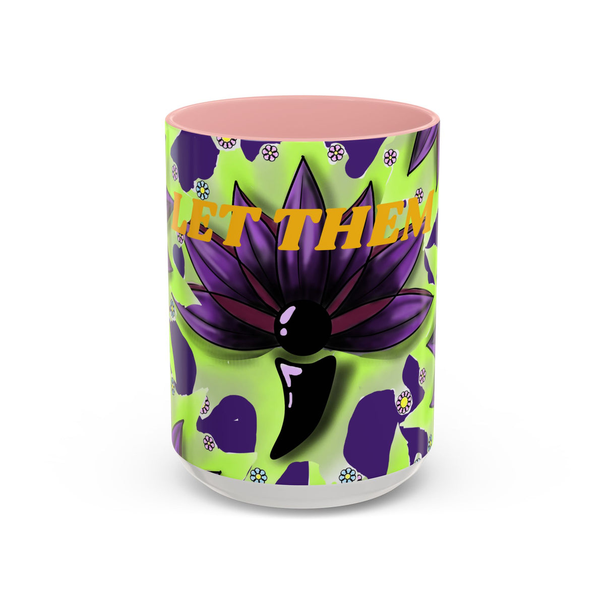 Vibrant Flower Accent Coffee Mug - 11oz & 15oz Semicolon Let Them Design