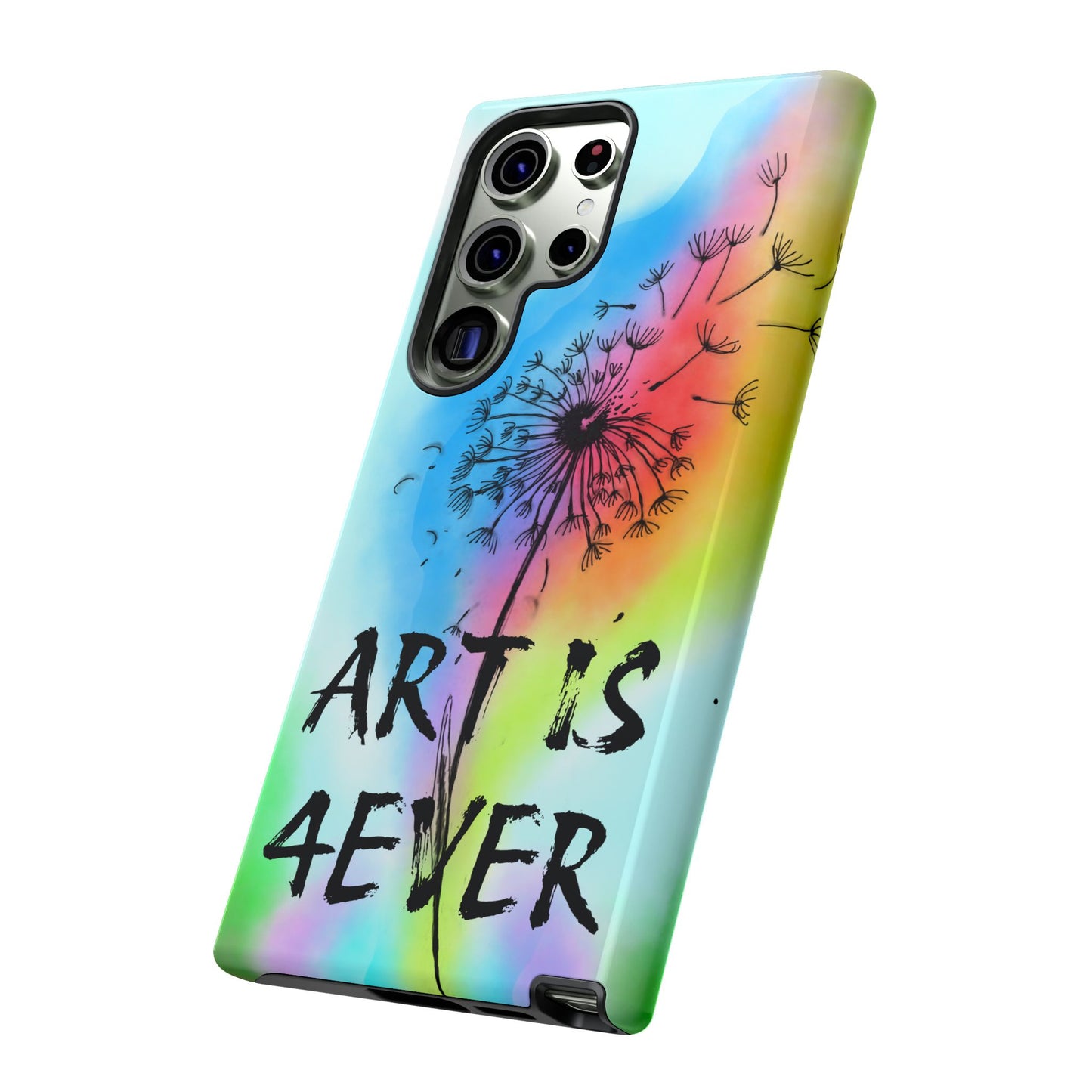 Artistic Phone Case, Vibrant Dandelion Design, Gift for Artists, Colorful Accessory for Creative Souls, Unique Tech Gift