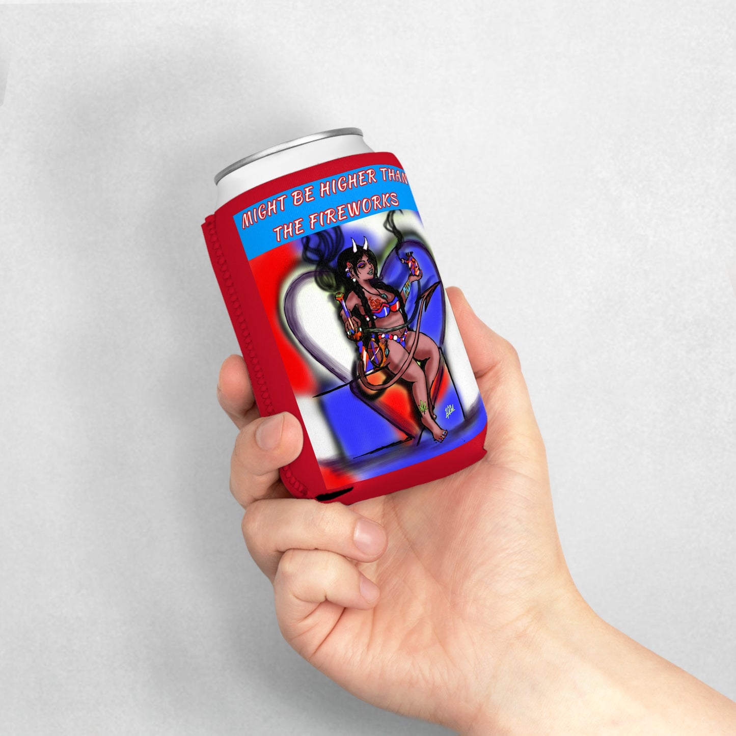 Summer Vibes Can Cooler Sleeve, Fun Beverage Holder, Party Favor, Fourth of July Gift, BBQ Essential, Festival Fun