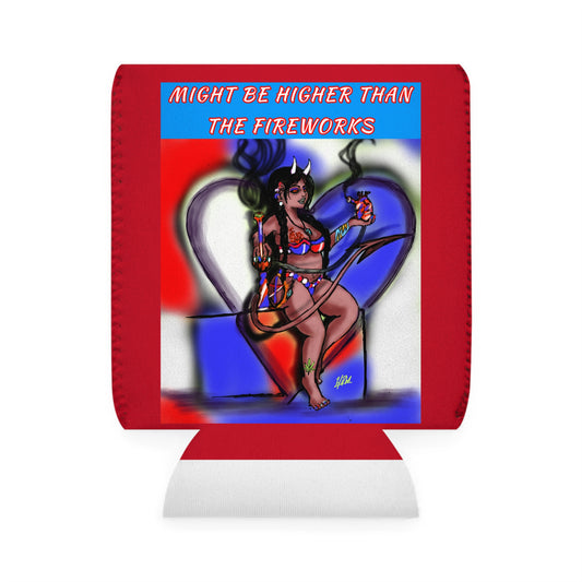 Summer Vibes Can Cooler Sleeve, Fun Beverage Holder, Party Favor, Fourth of July Gift, BBQ Essential, Festival Fun