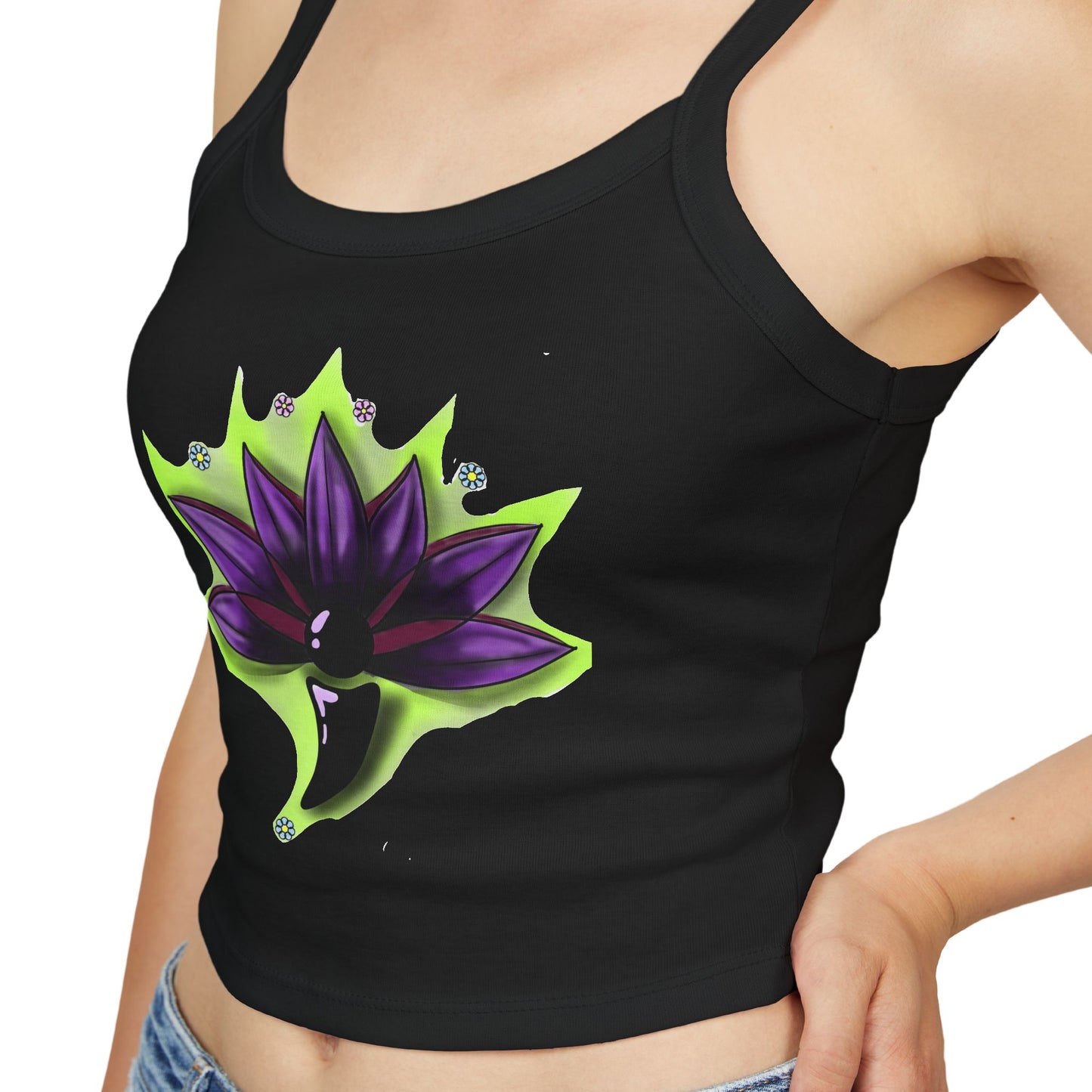 Lotus Flower Spaghetti Strap Tank Top - Boho Chic Women’s Summer Wear