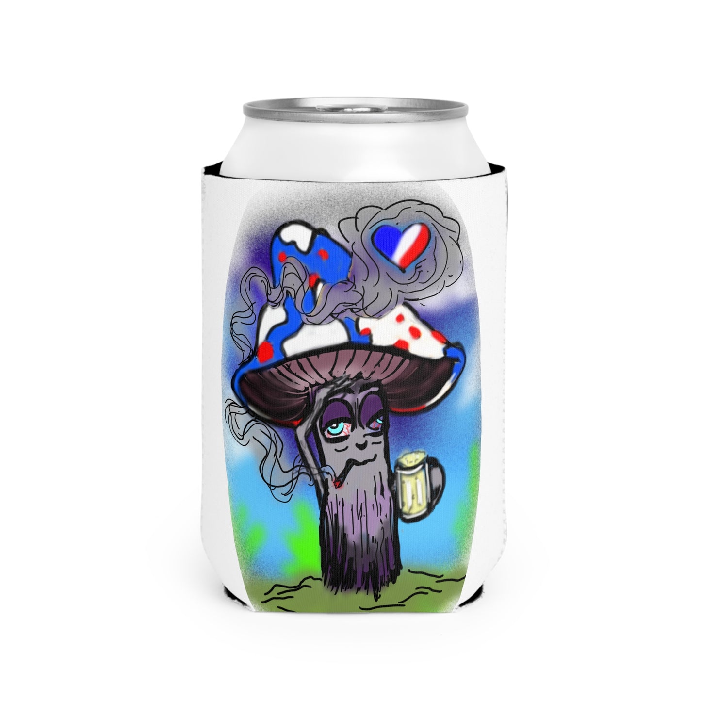Mushroom Can Cooler Sleeve - Fun Cooler, Unique Drink Accessory, Party Favor, Festival Gear, Gift for Friends