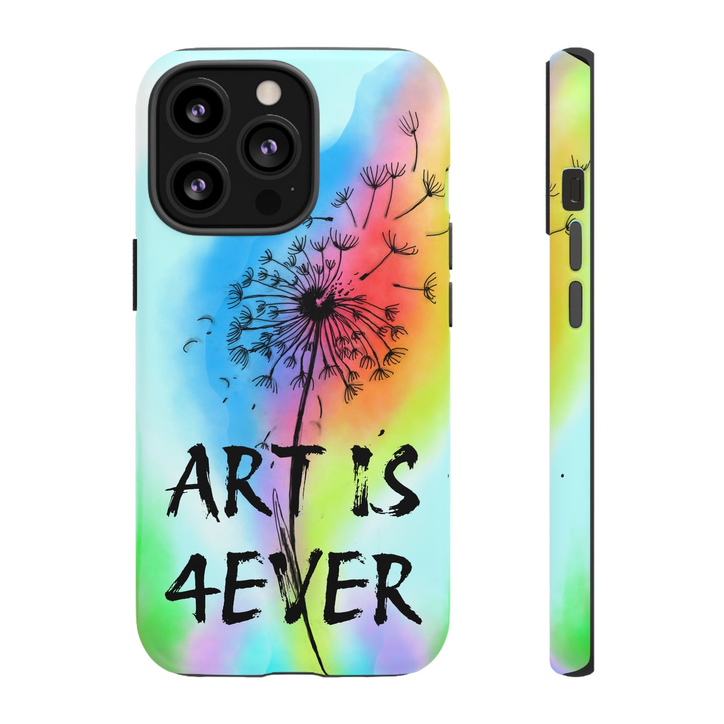 Artistic Phone Case, Vibrant Dandelion Design, Gift for Artists, Colorful Accessory for Creative Souls, Unique Tech Gift