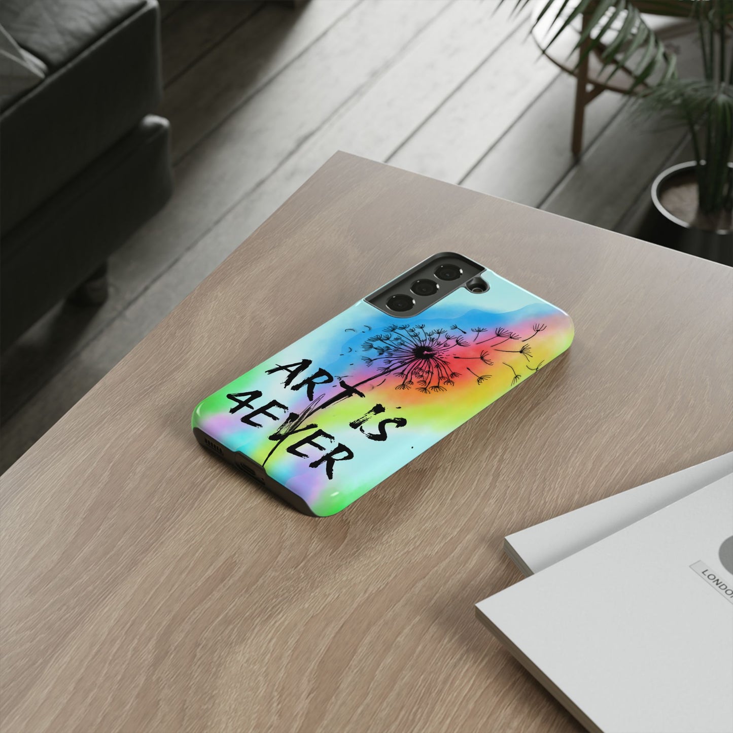 Artistic Phone Case, Vibrant Dandelion Design, Gift for Artists, Colorful Accessory for Creative Souls, Unique Tech Gift