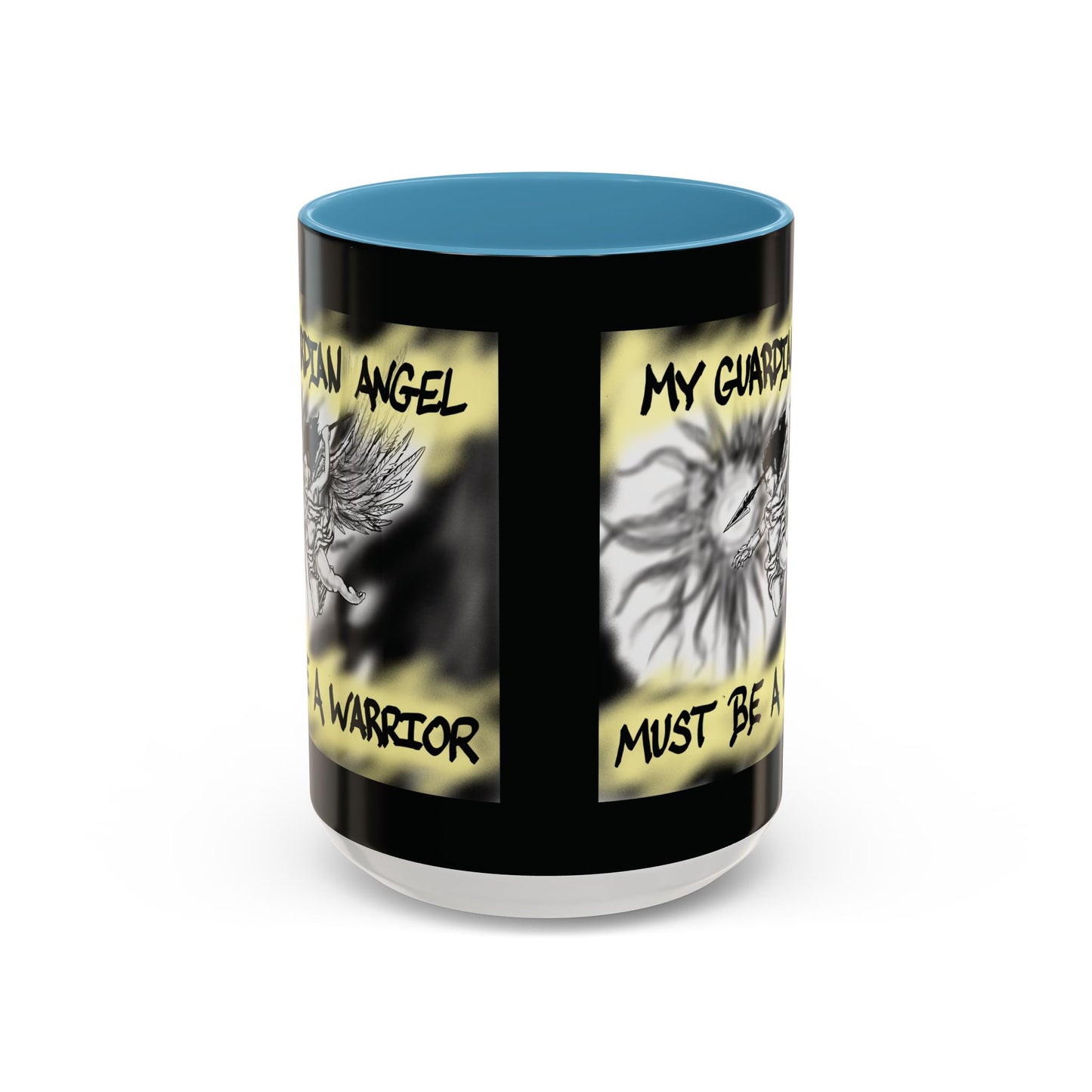 Guardian Angel Warrior Coffee Mug, Spiritual Gift, Protector Mug, Angel Decor, Cosy Homeware, Inspirational Quote