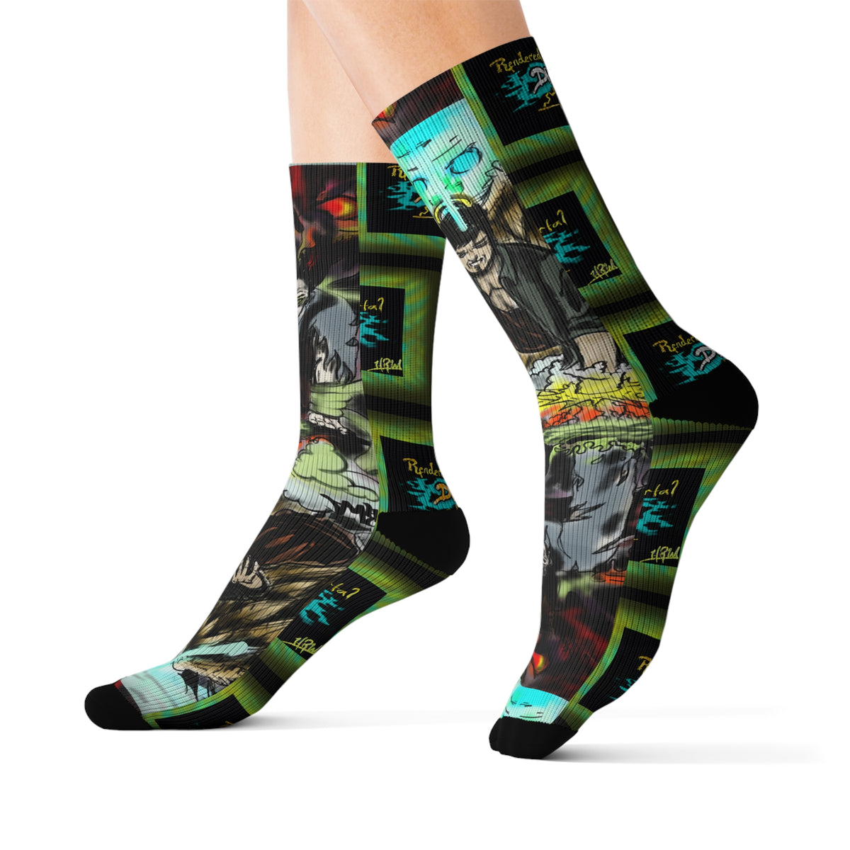Vibrant Graphic Socks featuring art and design by Reese Wilson