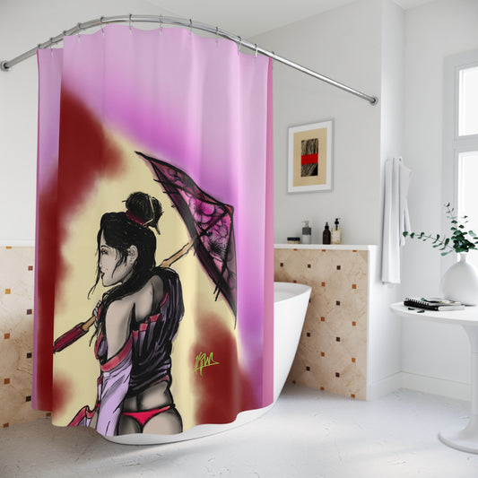 Shower Curtain with Artistic Design, Unique Bathroom Decor, Vibrant Home Accent, Gift for Her, Stylish Shower Accessory