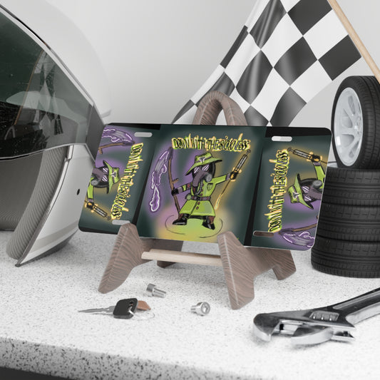 Cool Vanity Plate with 'Down With The Sickness' Design | Unique Car Decoration, Custom License Plate, Gift for Gamers, Halloween Decor, Funky