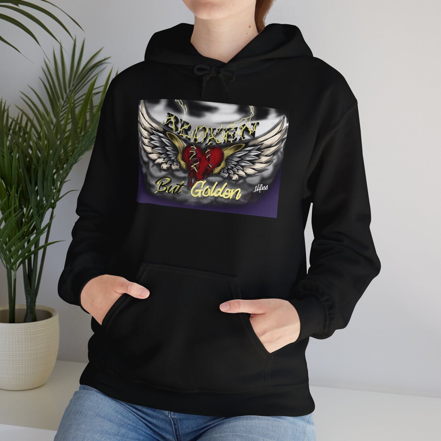 Broken But Golden Heart Unisex Hooded Sweatshirt