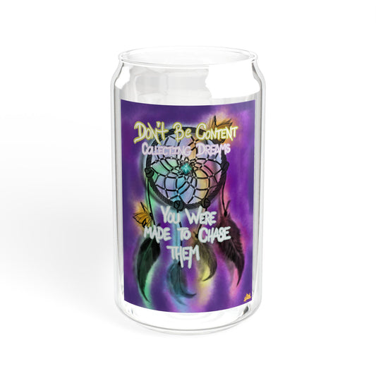 Dream Catcher Inspirational Sipper Glass, 16oz Travel Cup, Motivational Drinkware, Unique Gift for Dreamers, Eco-Friendly Reusable