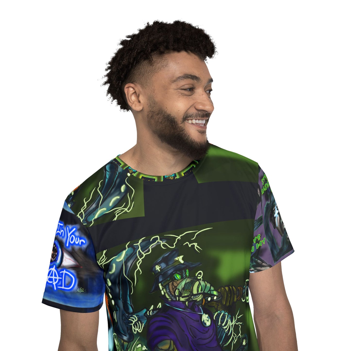 Men's Sports Jersey: Bold Graphic Tee for Gamers, Cosplay, and Halloween, Unique AOP Shirt, Perfect Gift for Nerds