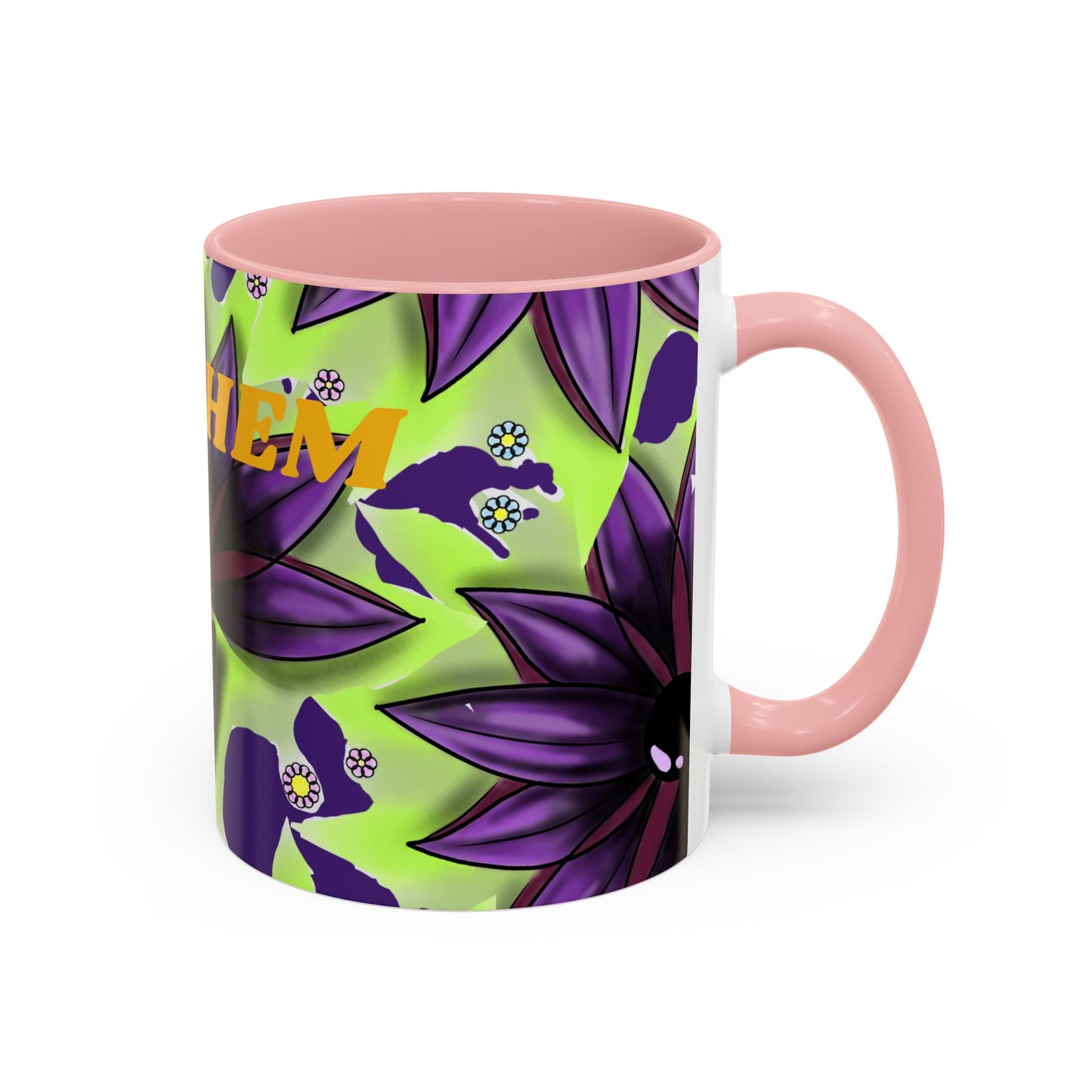 Vibrant Flower Accent Coffee Mug - 11oz & 15oz Semicolon Let Them Design