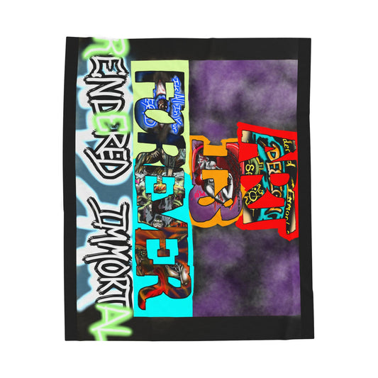 Cozy Velveteen Plush Blanket - Funky Graphic Throw for Chill Evenings, Gifts for Gamers, Home Decor Essentials