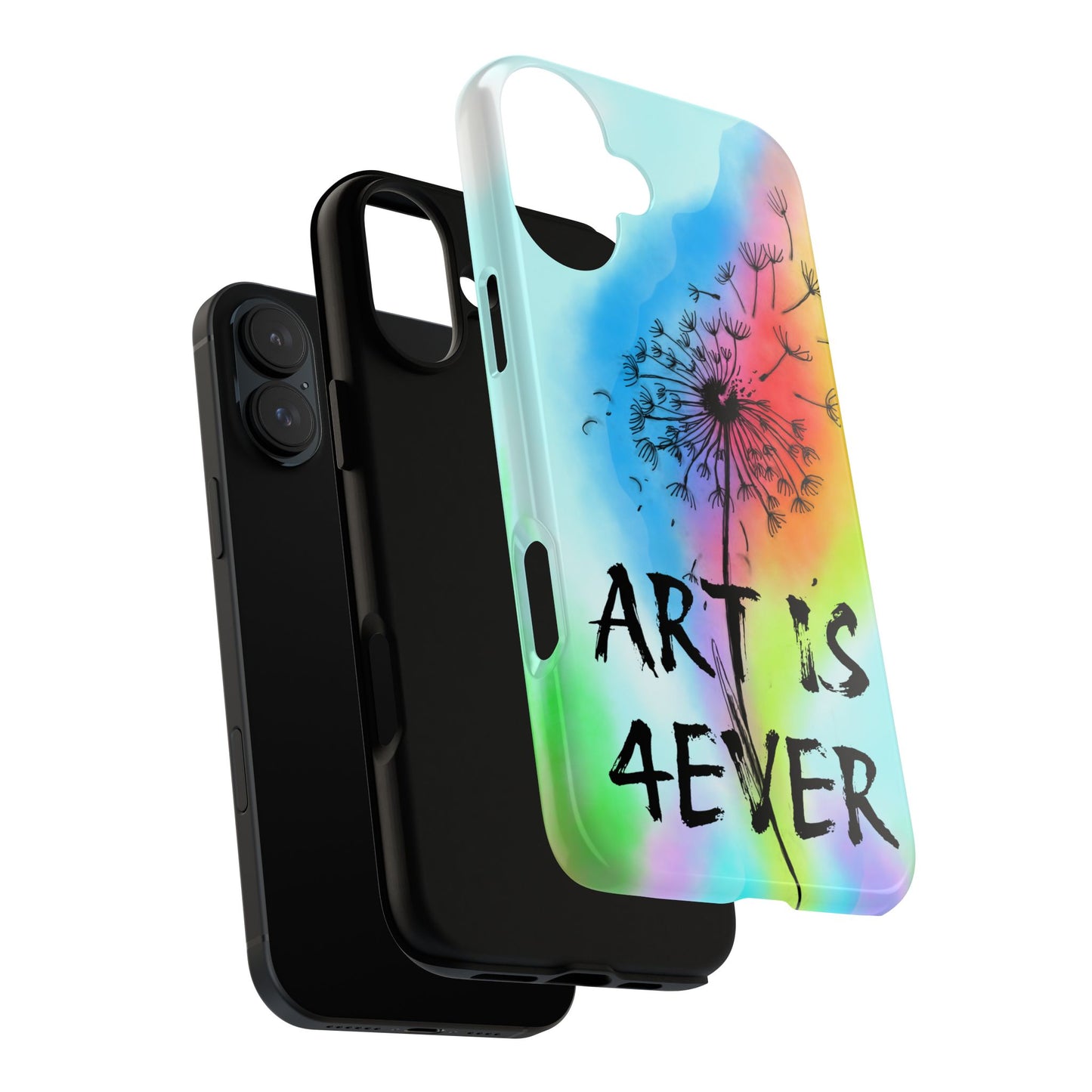 Artistic Phone Case, Vibrant Dandelion Design, Gift for Artists, Colorful Accessory for Creative Souls, Unique Tech Gift