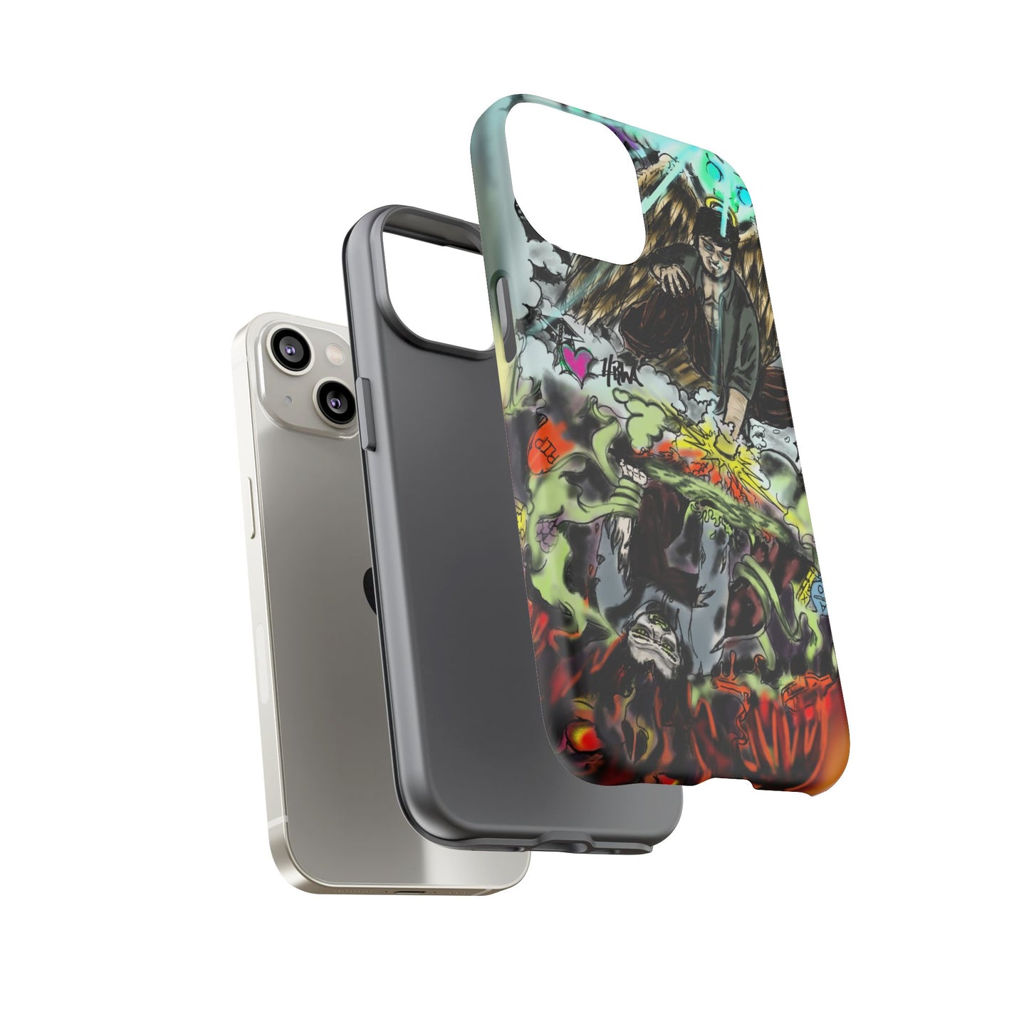 Tough Cases Phone Case, Edgy Art Phone Cover, Unique Gift for Him, Phone Accessories, Halloween Decor