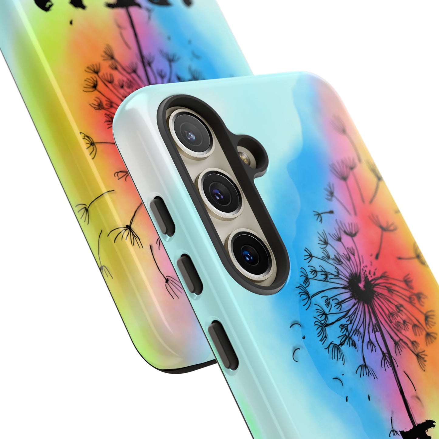 Artistic Phone Case, Vibrant Dandelion Design, Gift for Artists, Colorful Accessory for Creative Souls, Unique Tech Gift
