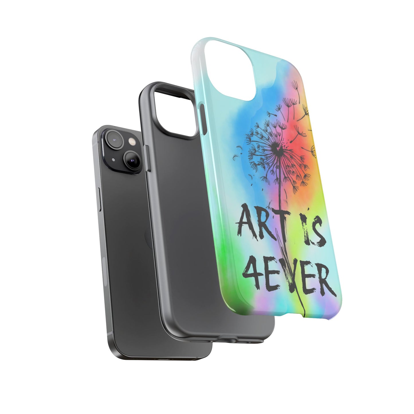 Artistic Phone Case, Vibrant Dandelion Design, Gift for Artists, Colorful Accessory for Creative Souls, Unique Tech Gift