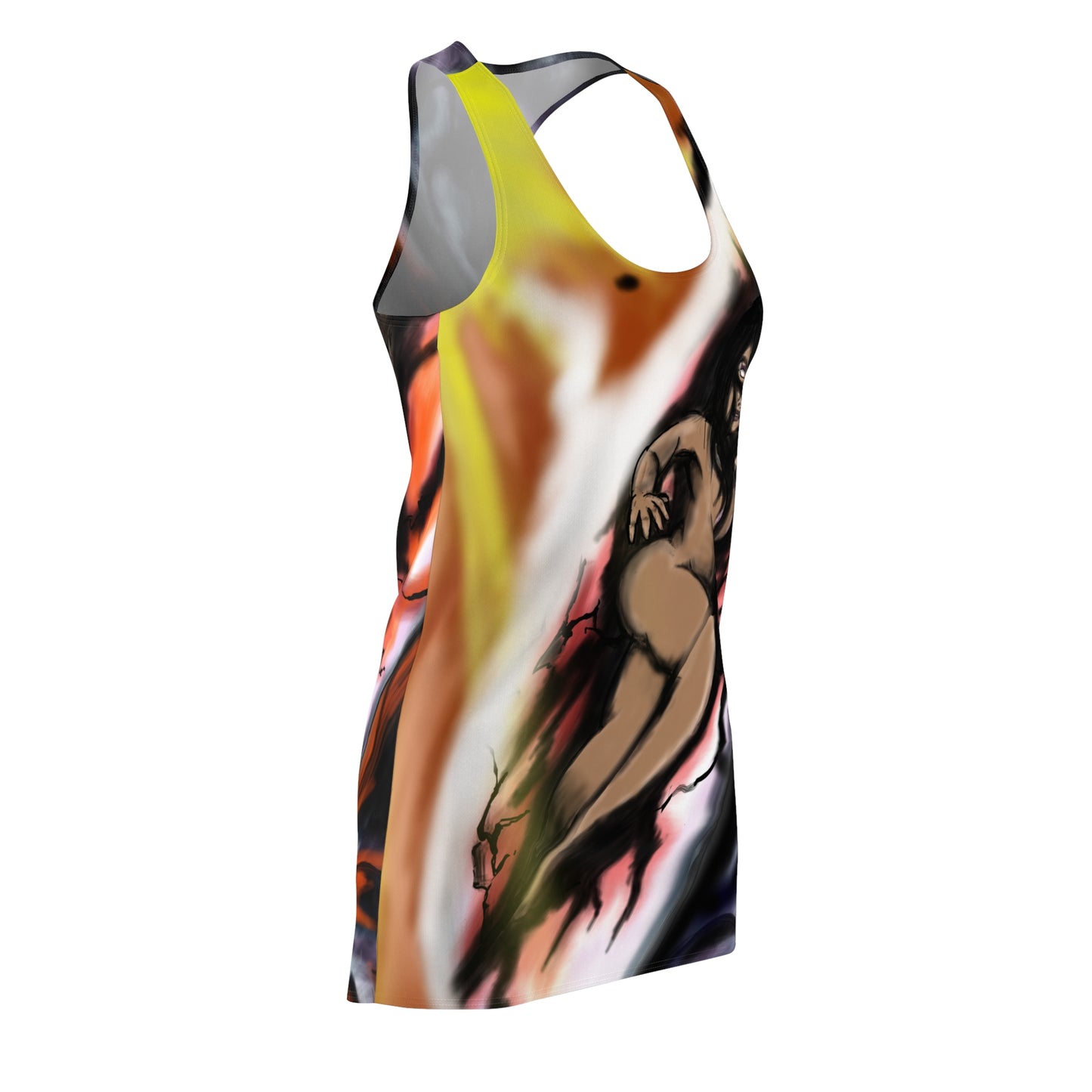 Vibrant Women’s Cut & Sew Racerback Dress - Bold Graphic Art