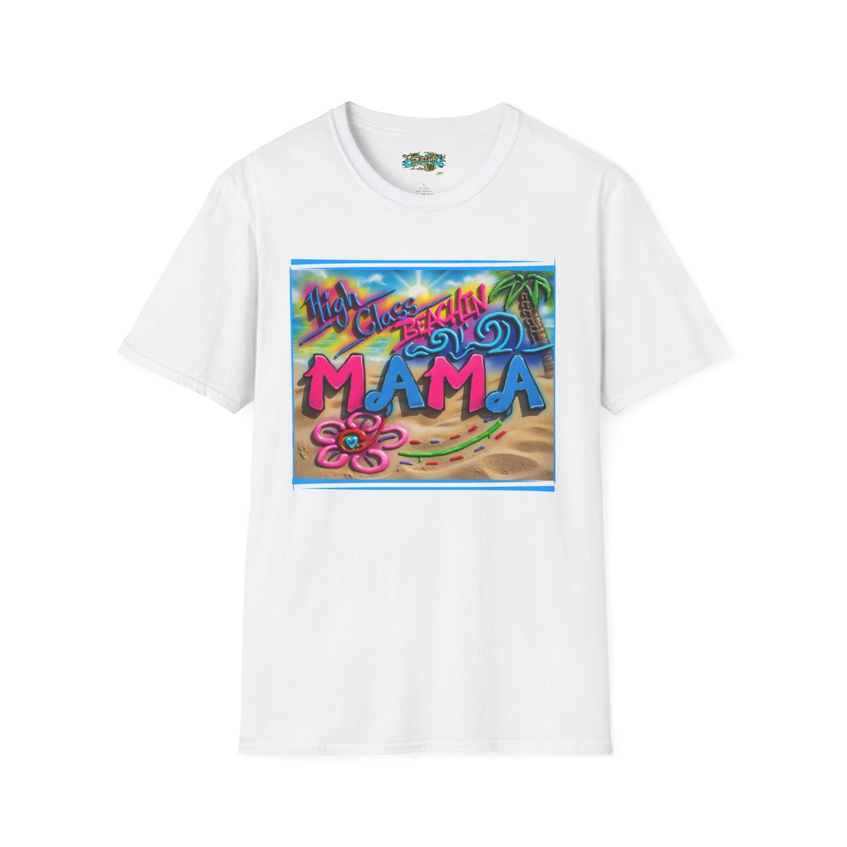 Mama Beach T-Shirt – Tropical "Hi! Aloha MAMA" Vacation Graphic Tee