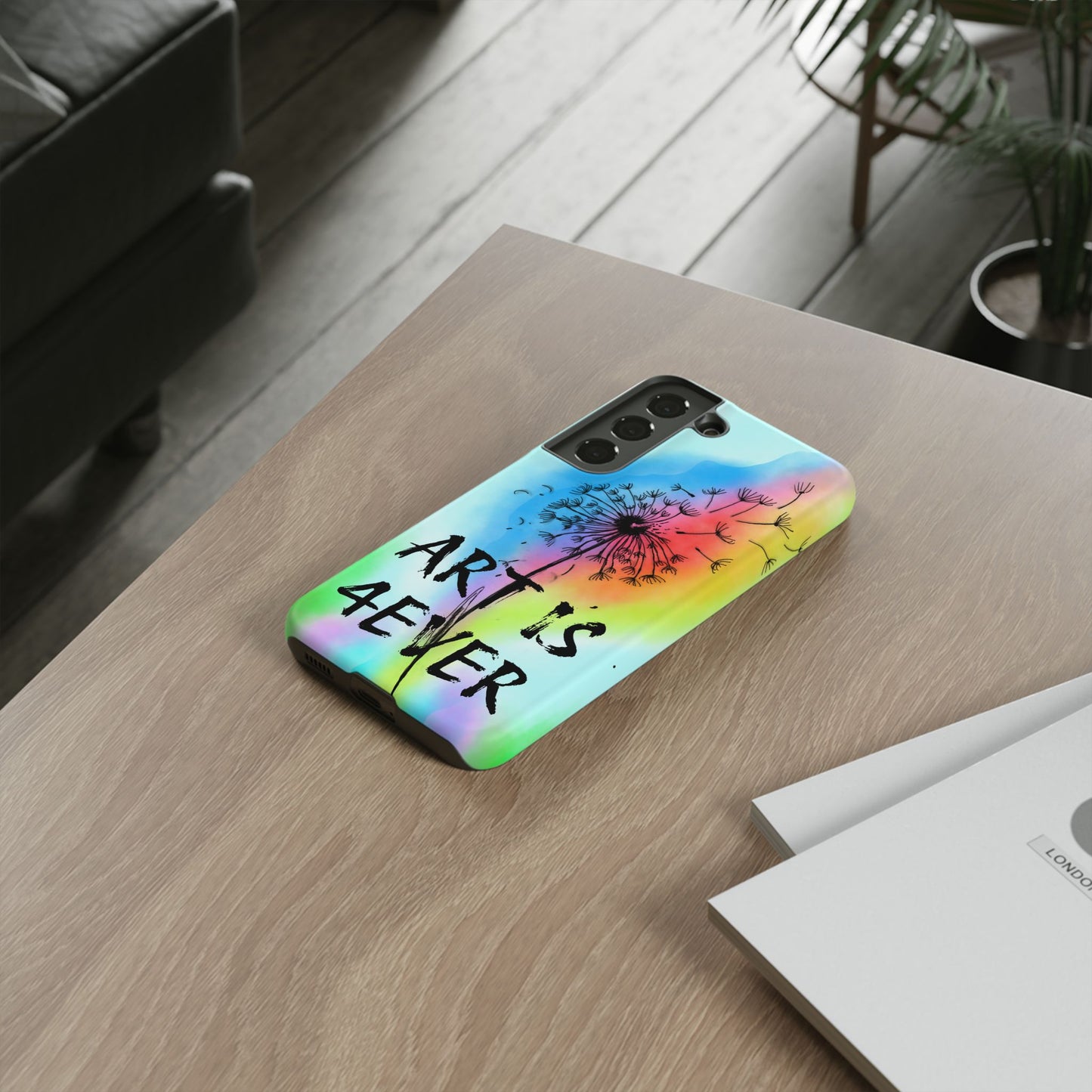 Artistic Phone Case, Vibrant Dandelion Design, Gift for Artists, Colorful Accessory for Creative Souls, Unique Tech Gift