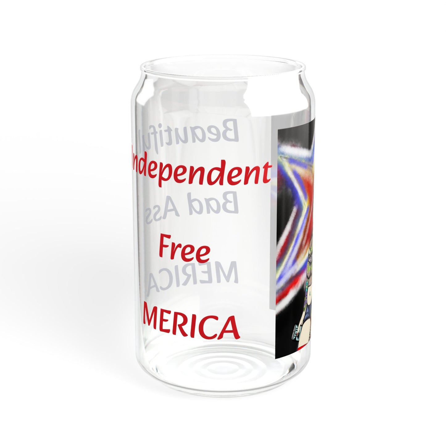 Vibrant Sipper Glass For Fourth of July, Art Glass, Fashion Glass, Trendy Glass, For Holiday