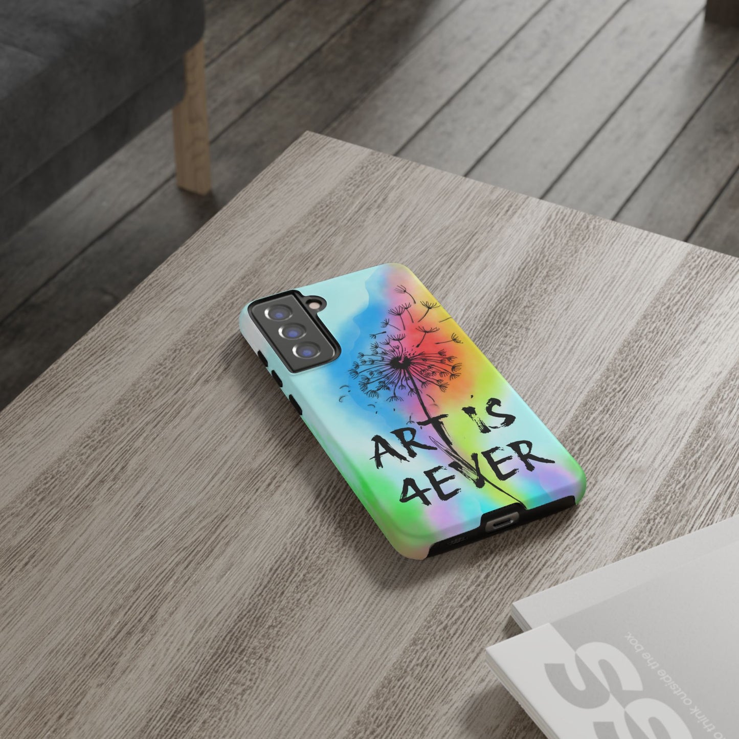 Artistic Phone Case, Vibrant Dandelion Design, Gift for Artists, Colorful Accessory for Creative Souls, Unique Tech Gift