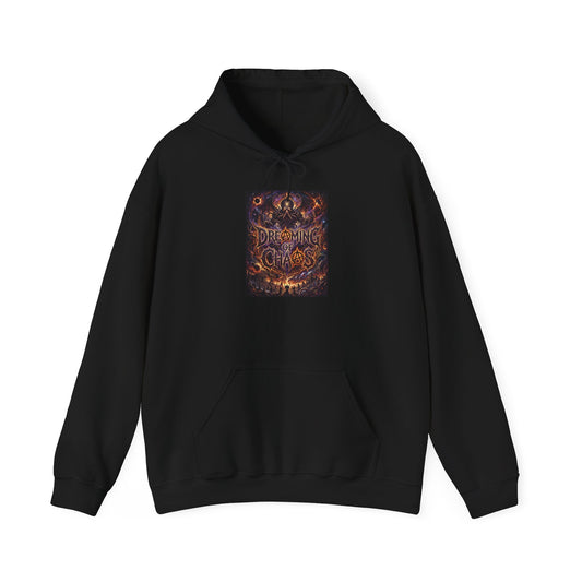 Dreaming of Chaos hoodie — black, front view
