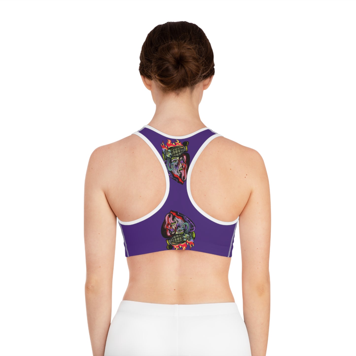 Edgy Graphic Sports Bra with Broken But Golden Design