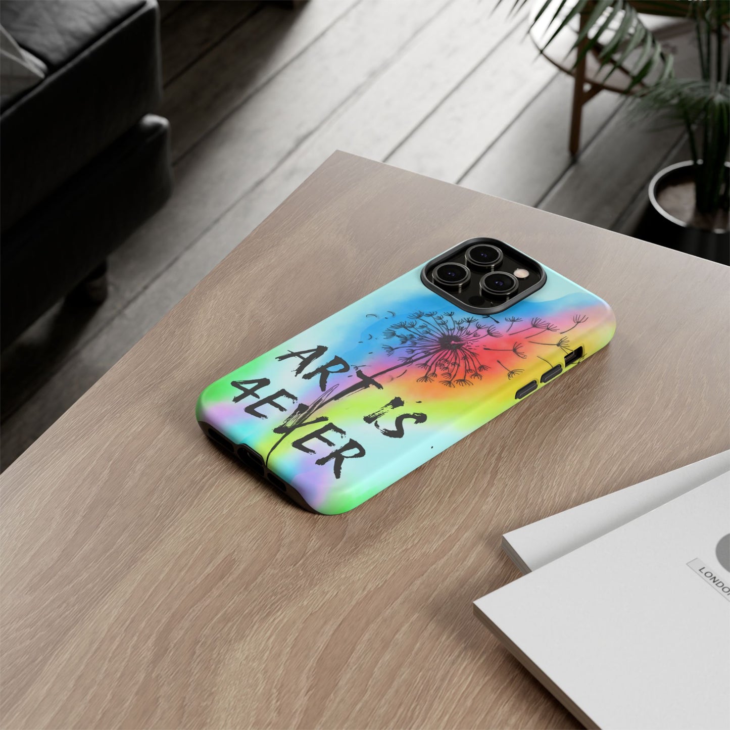 Artistic Phone Case, Vibrant Dandelion Design, Gift for Artists, Colorful Accessory for Creative Souls, Unique Tech Gift