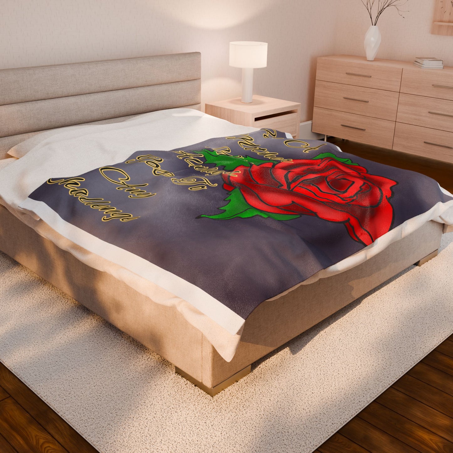 Inspirational Mother's Day Velveteen Plush Blanket - "For A Mother Who Always Rose To Any Challenge"