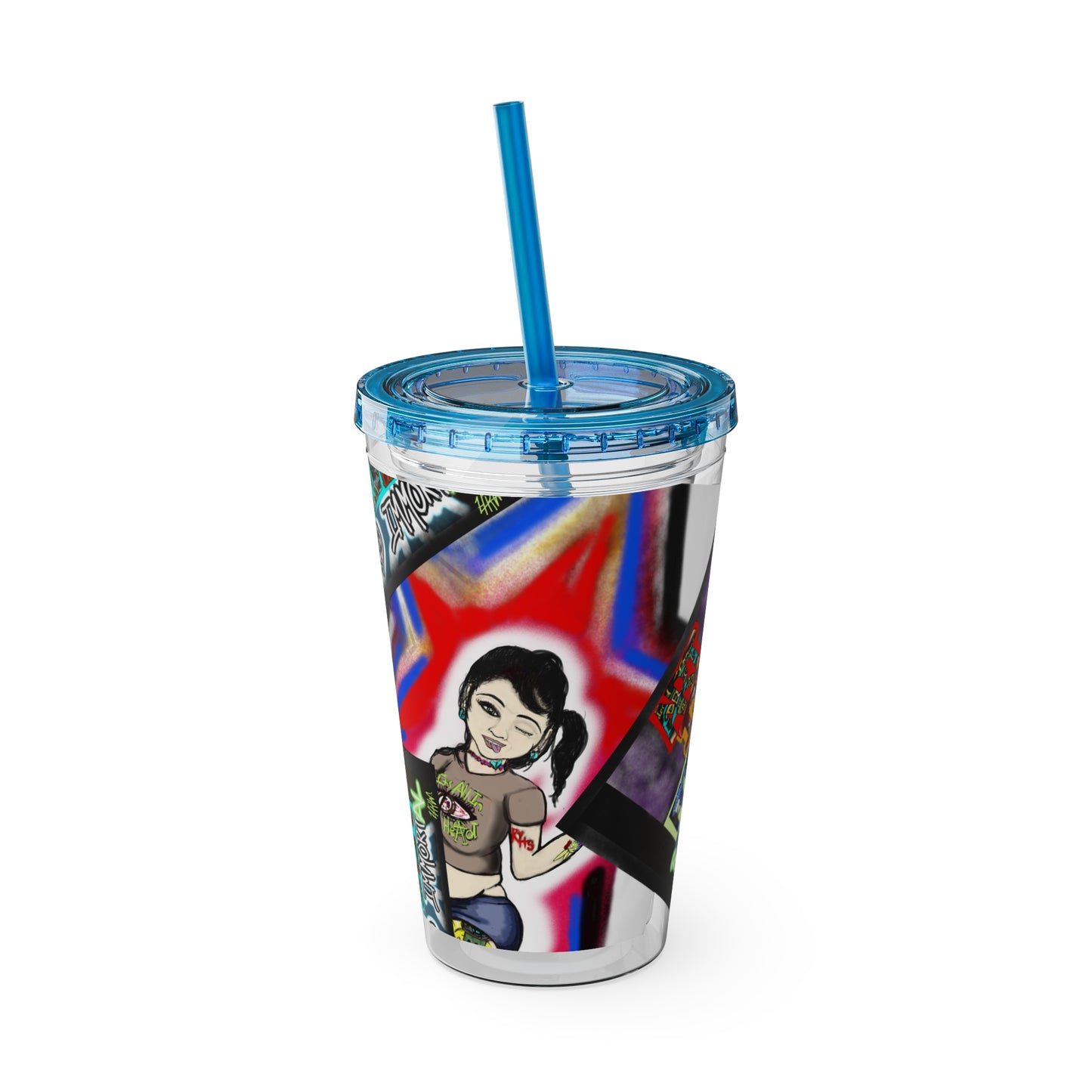 Sunsplash Tumbler with Straw, 16oz