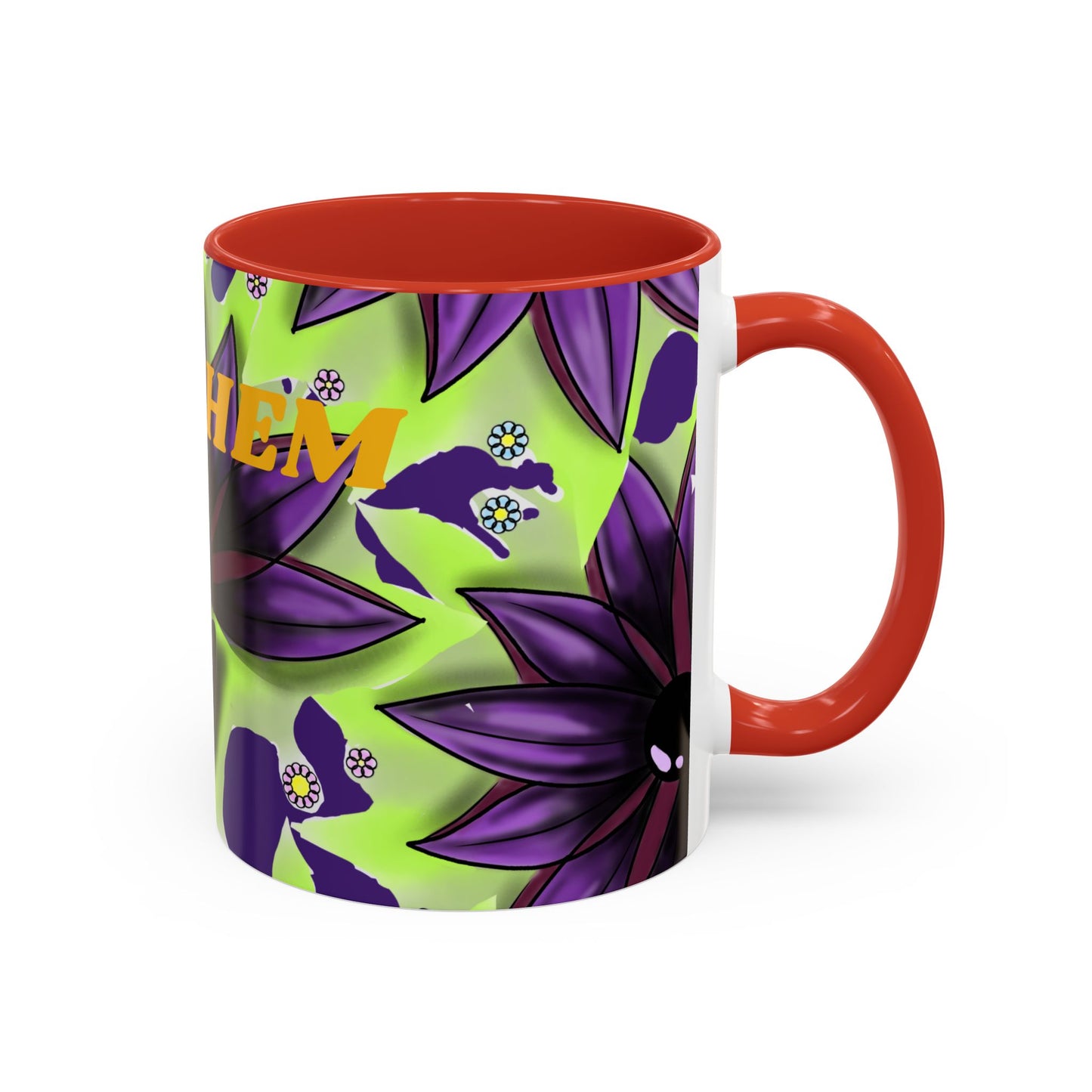Vibrant Flower Accent Coffee Mug - 11oz & 15oz Semicolon Let Them Design